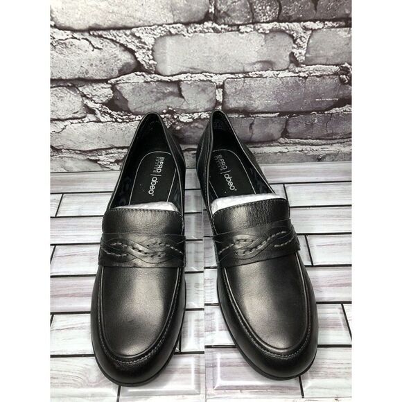 ABEO PRO Jade Comfortable Black Metallic Heel Loafer Shoes Women’s Sz 10US/41EU - Picture 3 of 16